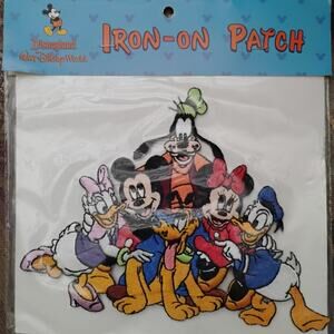 Vintage Disney Rare Iron On Patch Mickey and Friends